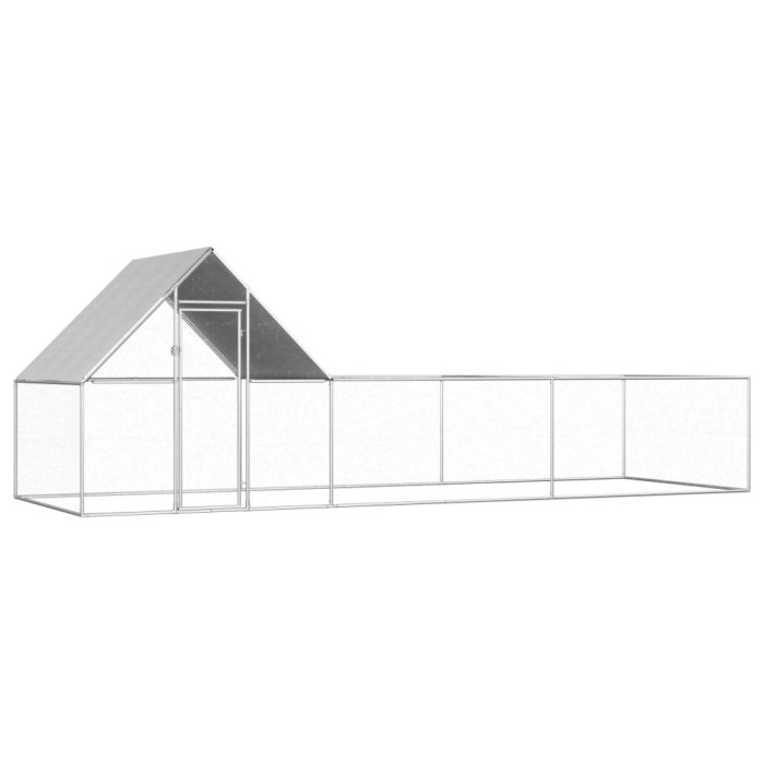 vidaXL Coteț pentru păsări, 6 x 2 x 2 m, oțel galvanizat 144557