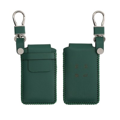 Husa Cheie Auto Kwmobile pentru Renault 4 Butoane - Smart Key, Verde inchis, Piele naturala, KWM000018SC003C foto