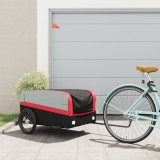 Remorca pentru biciclete, negru si rosu, 45 kg, fier GartenMobel Dekor, vidaXL