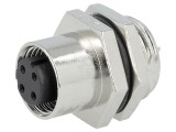 Soclu M12 Ethernet IP68 250V 4A 4 PIN Mamă