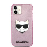 Husa Karl Lagerfeld Choupette Glitter pentru iPhone 12 mini Roz