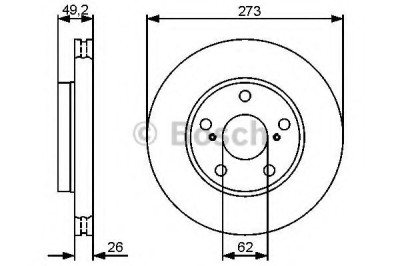 Disc frana TOYOTA AURIS (NRE15, ZZE15, ADE15, ZRE15, NDE15) (2006 - 2012) BOSCH 0 986 479 425 foto