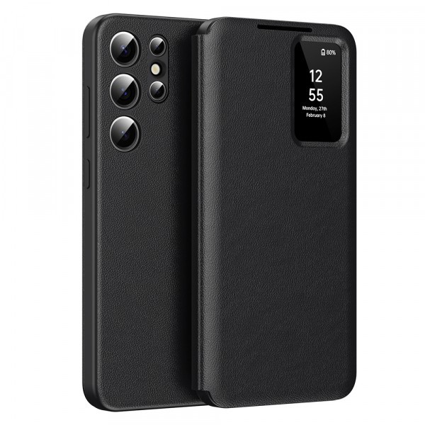 Husa pentru Samsung Galaxy S24 Ultra S928, Techsuit, SmartView, Neagra