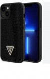 Husa Guess Rhinestones Triangle Metal Logo Case iPhone 14 Pro neagra, Negru