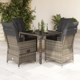 Gossi set mobilier de gradina cu perne, 5 piese, gri, poliratan