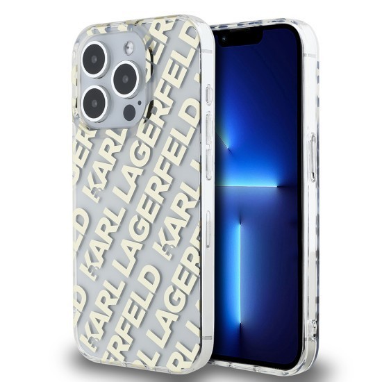 Husa pentru iPhone 15 Pro - Karl Lagerfeld IML Luxury (KLHCP15LHKDPNSK) - Mono KL Pattern&amp;Cord