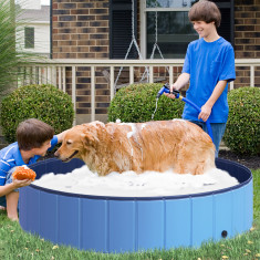 PawHut, piscina pliabila pentru caini, 140x30 cm, albastru