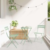 VidaXL Set Bistro Pliabil 3 Piese Verde Deschis