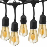 Cumpara ieftin Ghirlanda luminoasa de exterior/interior, 15 metri, 15 fasunguri E27 suspendate, 15 becuri LED 4W cu glob vintage auriu