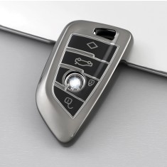 Husa Cheie Smartkey BMW 3/4 Butoane, Seria G, Tpu, Gri Inchis