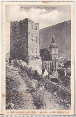bnk cp Brasov - Biserica ev. neagra si Turnul negru - necirculata - interbelica foto
