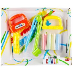 Set Creta Colorata pentru Asfalt , 8 Piese cu Suporturi Ergonomice
