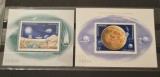 Romania MNH 1972 - Incheierea Programului Apollo - colita dantelata si colita nedantelata - LP 815 si LP 816