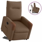 Cumpara ieftin Fotoliu rabatabil cu ridicare pe verticală, maro, textil