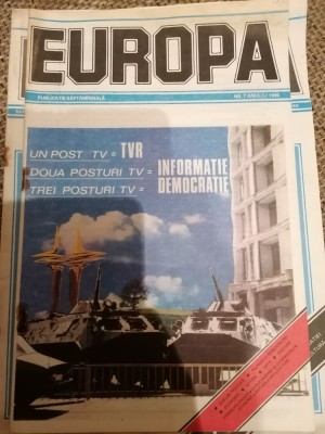REVISTA EUROPA , NR 7 , ANUL 1 , 1990 - SAPTAMANAL DE ORIENTARE LIBERALA foto