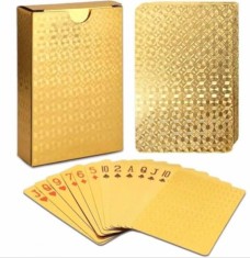 Carti de joc premium, rezistente si durabile la apa, suflate cu aur de 24k, poker, petreceri, ocazii speciale