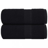 vidaXL Prosoape de baie 2 buc. FROGN Negru 30x30 cm 100% bumbac