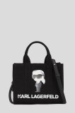 Karl Lagerfeld geantă de bumbac IKON SQUARE culoarea negru, A3W50109