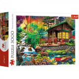 Puzzle Trefl 3000 Cabana din Padure