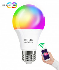 Bec LED RGB Smart Nous P3, E27, Control din aplicatie foto