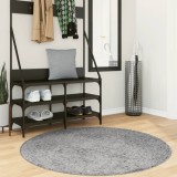 vidaXL Covor pufos &quot;PAMPLONA&quot; cu fire &icirc;nalte, gri modern, &Oslash; 120 cm
