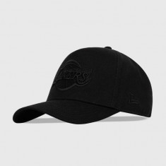 New Era șapcă de baseball din bumbac culoarea negru, cu imprimeu, LOS ANGELES LAKERS