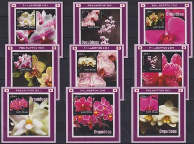 Guinea-Bissau 2001 - ORHIDEE 2 - 9 Colite de LUX - MNH foto