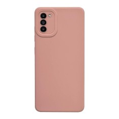 Husa compatibila cu samsung galaxy s21, matte efect, camera ultra safe, htpmag, roz pal