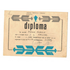 Diploma UTC, 1972, Cupa Tineretului la Sate, Miercurea Nirajului