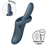 Vibrator Special Cu Functie Incalzire Heat Flex 4, Bleumarin, 22 cm, Satisfyer