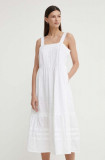 Levi&#039;s rochie din bumbac culoarea alb, maxi, evazati, A8649