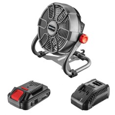 Ventilator de podea/suspendat, cu acumulator 2 Ah, incarcator 18V Li-ion, reglabil, 230V, 2 viteze, Graphite Energy foto