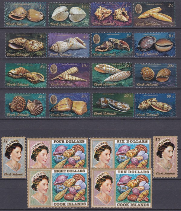 DB1 Fauna Marina Scoici Ins. Cook 1974 22 v. MNH