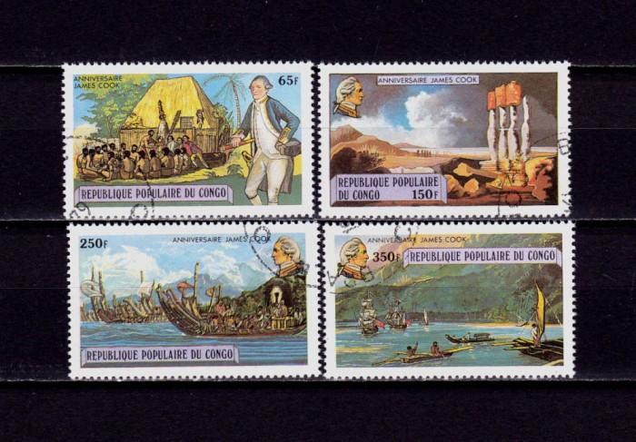✅(S7) Congo 1979 &quot;Aniversare exploratorul James Cook-200 ani &quot;,serie,stampilata