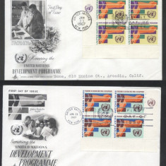 UN New York 1967 Development programme Mi.174-175 x 4 FDC UN.137