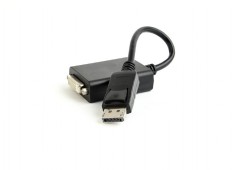 CABLU video GEMBIRD, adaptor DisplayPort (T) la DVI-I DL (M), 10cm, rezolutie maxima 4K UHD (3840 x 2160) la 30 Hz, negru, &quot;A-DPM-DVIF-03&quot; (timbru ver