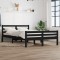vidaXL Cadru de pat, negru, 120x200 cm, lemn masiv de pin 814818