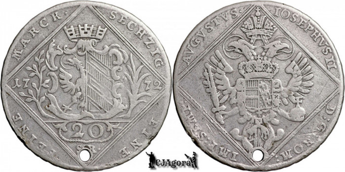 1772 SR, 20 Kreuzer - Oraşul imperial liber N&uuml;rnberg