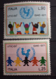 Italia 1971 UNICEF , SERIE 2V. NESTAMPILAT