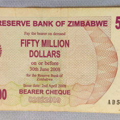 Zimbabwe - 50 000 000 Dollars / dolari (2008) sAD522