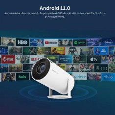 Videoproiector Portabil, Ultra HD 4K, 200ANSI, 6000 lumeni, Rezolutie 1980x1080p