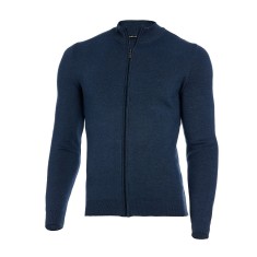 Pulover barba?i cu fermoar bleumarin PL018 foto