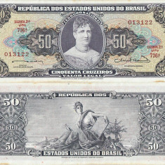 1963 , 50 cruzeiros ( P-179 ) - Brazilia - stare XF