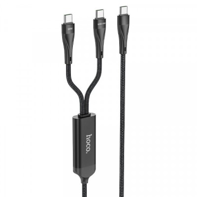 Cablu Date si Incarcare USB-C - USB-C HOCO U102 Super, 100W, 1.2m, Negru foto