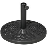Outsunny Bază de Umbrelă de Grădină Rotundă, Efect de Ratan, Greutate 9,5 kg, &Oslash;45cm, Negru | Aosom Romania