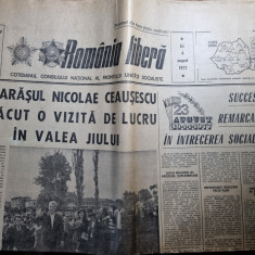 romania libera 4 august 1977-vizita lui ceausescu in valea jiului,petrosani