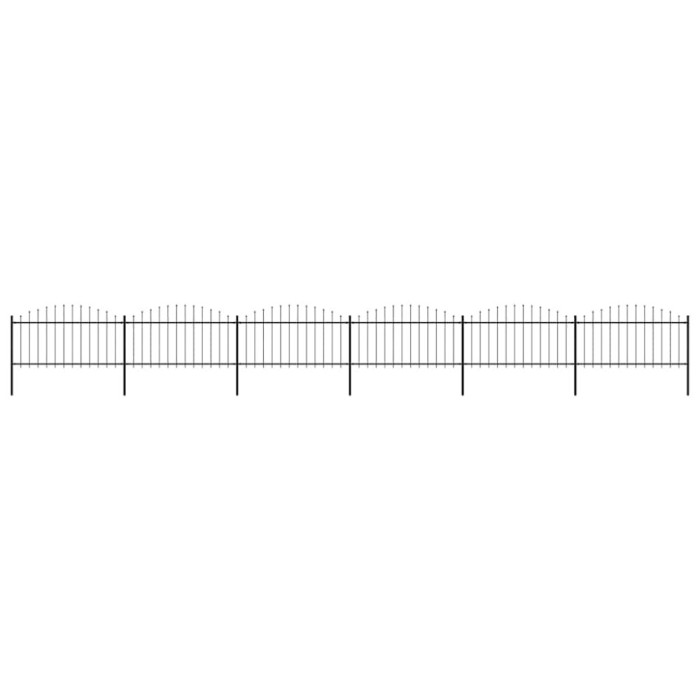 vidaXL Gard de grădină cu v&acirc;rf tip suliță din oțel 1070x150 cm, negru