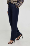 Cumpara ieftin Answear Lab pantaloni femei, culoarea albastru marin, lat, high waist