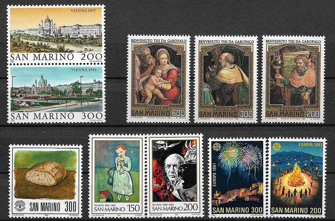 C693 - lot San Marino timbre neuzate,serii complete