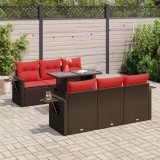VidaXL Set canapele grădină cu perne 7 piese maro poliratan/lemn acacia 3326425